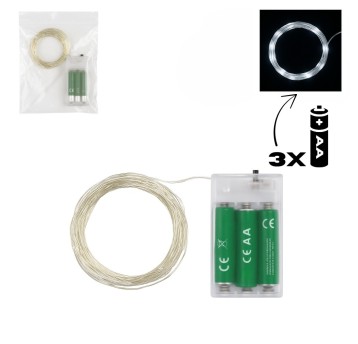 ELE/LAMPKI 100LED DRUCIK na BATERIE B.ZIMNA (500)