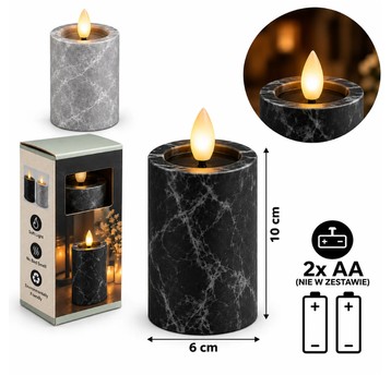 ELE/ŚWIECA LED BATERIE 2xAA/LR6 KAMIEŃ 12cm (120)