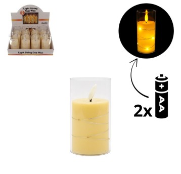 ELE/ŚWIECA LED BEŻ DRUCIK 5.5x12cm BATERIE(12/240)