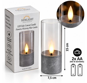 ELE/ŚWIECA LED na BATERIE 3xAAA KAMIEŃ+S 15cm (72)