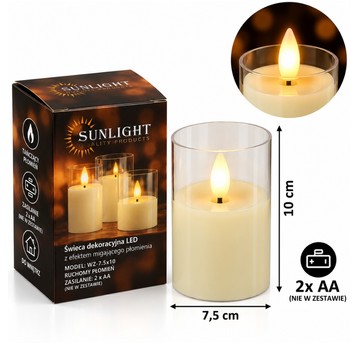ELE/ŚWIECA LED na BATERIE LR3 EKRI 10cm. (192)
