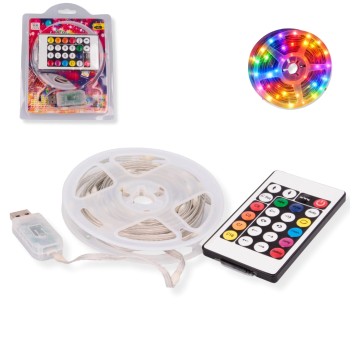 ELE/TAŚAMA LED USB MULITKOL. Z PILOTEM 5m. (1/100)