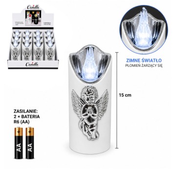 ELE/ZNICZ LED BIAŁY ANIOŁ 12,5cm. BATERIE (12)