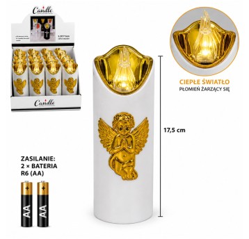 ELE/ZNICZ LED BIAŁY ANIOŁ 17,5cm.BATERIE (12)