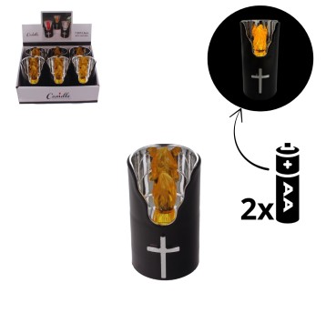 ELE/ZNICZ LED CZARNY 7,5x12.5cm. na BATERIE(6/144)