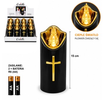 ELE/ZNICZ LED CZARNY KRZYŻ 15cm.BATERIE (12)