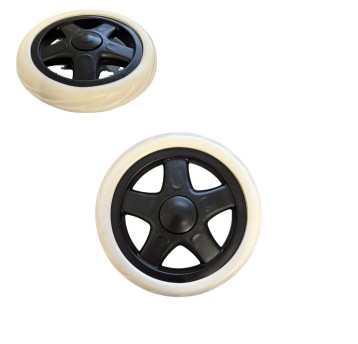 KÓŁKA DO WÓZKA na ZAKUPY BIAŁO-CZA śr.16cm.(100)