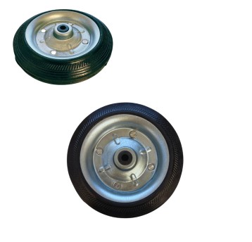 KÓŁKA DO WÓZKA NA ZAKUPY śr.14cm. STAL/GUMA (100)