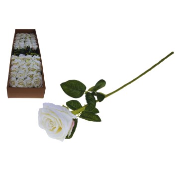 KWI/GAŁĄZKA RÓŻA BIAŁA dł.59cm. śr. gł. 9cm (48)