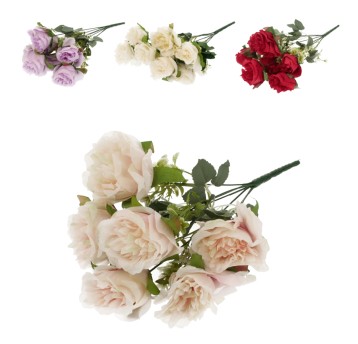 KWI/KWIAT BUKIET Z Tw.Szt. RÓŻA 7KW. dł.43cm (150)