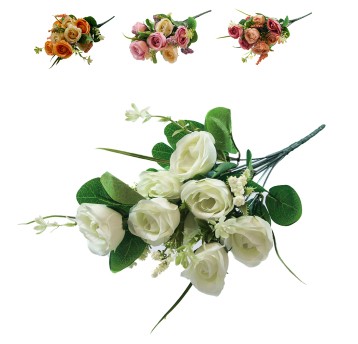 KWI/KWIATY BUKIET RÓŻE Gał.10 dł.41cm (100/600)