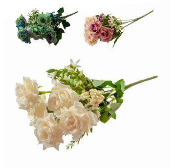 KWI/KWIATY BUKIET RÓŻE Gał. 5 dł. 34cm (180/1080)