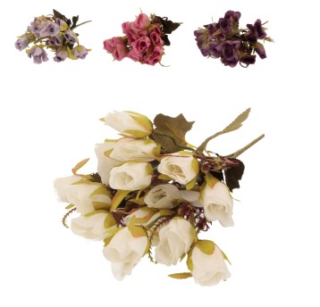 KWI/KWIATY SZTUCZ RÓŻA BUKIET 15kw. dł.32cm (250)