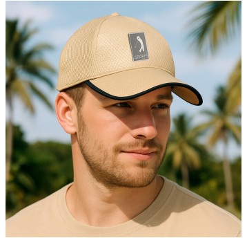 ODZ/CZAPKA Z DASZKIEM SIATKA "SPORT" BEŻ (25/500)