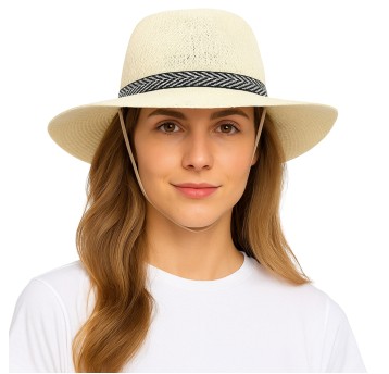 ODZ/KAPELUSZ LETNI SŁOMKOWY ECRU (100/400)