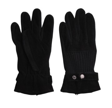 ODZ/RĘKAWICZKI, ZAMSZOWE DZIANINA CZARNE