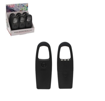 OPT/LUPA 3 LED 35x30mm. CZARNA NA BATERIE (12/480)