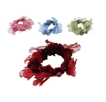 OZD/GUMKA DO WŁOSÓW PLECIONA Z KORALIKAMI MIX (12)