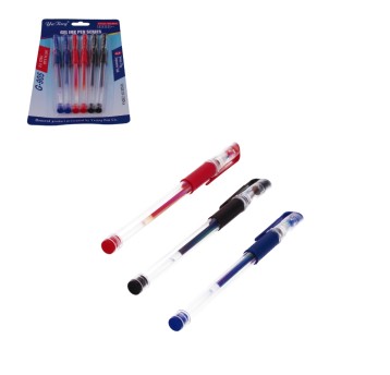 SZK/DŁUGOPIS ŻELOWY 3 KOL. BLISTER 6szt. (12/600)