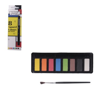 SZK/FARBY AKWARELA 8 KOLORÓW + PĘDZEL (12/48)