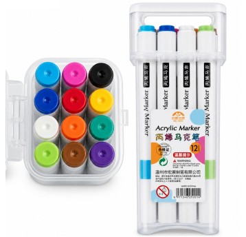 SZK/MARKER AKRYLOWY w ETUI Opak.12 kolorów (24/96)