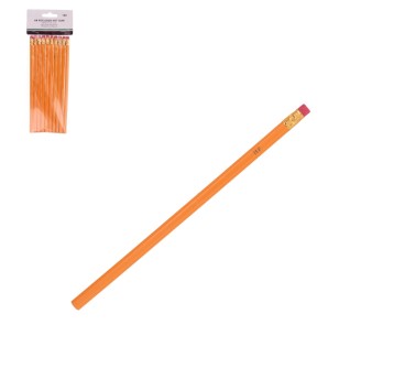 SZK/OŁÓWEK HB z GUMKĄ Kpl.10szt. POMARAŃ(24/144)