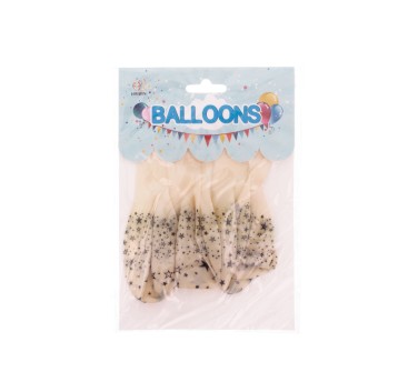 ZAB/BALON KREMOWY kpl.5szt gwiazdki (12/600)