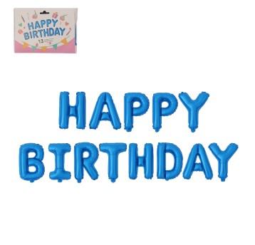 ZAB/BALON NAPIS "HAPPY BIRTHDAY" NIEBIESKI (1/500)