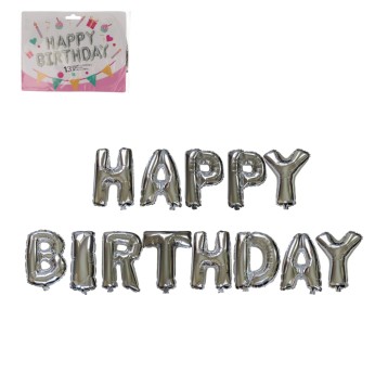 ZAB/BALON NAPIS HAPPY BIRTHDAY SREBRNY (1/500)