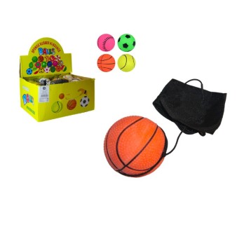 ZAB/PIŁKA GUMOWA z OPASKĄ wzór PIŁKI śr.6cm. (24)