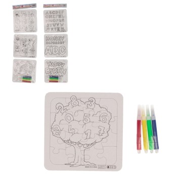 ZAB/PUZZLE DO MALOWANIA LITERY LICZBY (6/600)