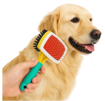 ZWI/SZCZOTKA 2 STR. DLA ZWIERZĄT GUMOWY UCHWYT(12)